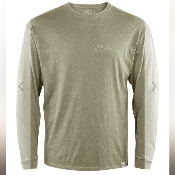 Simply Southern men’s sage green long-sleeve tee, size small - Picture 3 of 5